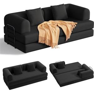 Xbro Divano Letto Matrimoniale 2 Posti Convertibile, Divano Modulare Salvaspazio con Struttura in Metallo e Schiuma ad Alta Resilienza, per Soggiorno Monolocale e Ospiti, 200 x 190 cm