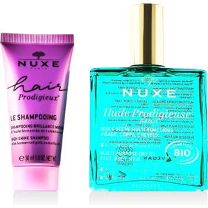 Nuxe Huile Prodigieuse Néroli 100ml - Olio Secco Multifunzionale per Viso, Corpo e Capelli Shampoo Hair Prodigieux 30ml