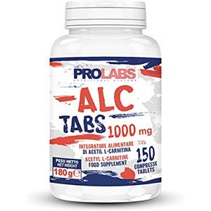 PROLABS - Acetil L Carnitina 150 Compresse (1000 mg), Integratore Alimentare di Acetyl L-Carnitine per Workout, Palestra e Sport ad Alta Intensità 100% Vegan - Supporto Cognitivo, Ossidativo & Energia