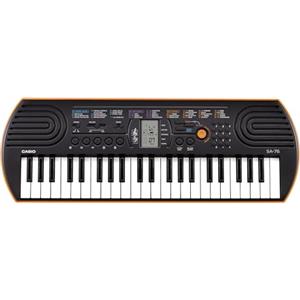 Casio Musical Instruments SA-76 Mini Tastiera polifonica a 8 Voci e 44 tasti, Nero/Arancio