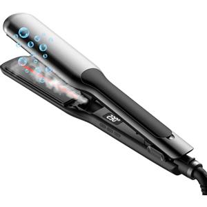 UKLISS Piastra lisciante a vapore larga con display LCD, piastra per capelli ultra lisci, regolazione della temperatura 100 - 230 °C, lisciatura estrema con protezione dei capelli