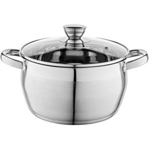 FLORINA Pentola in Acciaio Inox (6 l) 24 cm I Pentola con Coperchio in Vetro OLIVER I Adatta alla Lavastoviglie I Pentola per Pasta, Zuppa I Ideale per Tutti i Tipi di Fornelli e Induzione