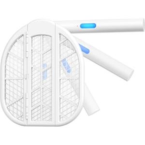 AROEVE Pieghevole Racchetta Zanzare Elettrica 4000V Attrazione con luce blu, Due modalità, Batteria 1500mAh Perfetto per Casa, Ufficio, Giardino, Patio, Campeggio