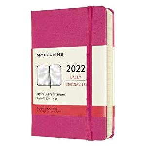 Moleskine, Agenda Giornaliera 12 Mesi 2022, Daily Planner 2022, Copertina Rigida e Chiusura ad Elastico, Formato Pocket 9 x 14 cm, Colore Rosa Bouganvillea, 400 Pagine