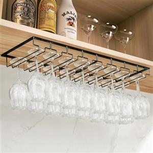 MXTIMWAN 4 Binari Porta Bicchiere da Vino Sospeso, 2 Pezzi Scolabicchieri Portabicchieri, Porta Calici Sotto Armadio, per Bar Ristorante Cucina