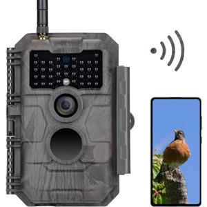 GardePro E6 Fotocamera Caccia WiFi Antenna con App 48MP 1296P H.264 Vidéo Fototrappola Infrarossi Invisibili Obiettivo con campo visivo di 110° Visione Notturna Fino a 25m, No-Glow IR LEDs