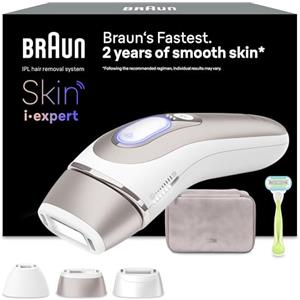 Braun Skin I·Expert Epilatore Luce Pulsata Smart, Epilazione a Casa Tua, Alternativa al Laser, con App Gratuita, Custodia, Rasoio Donna Gillette Venus, 3 Testine per Viso e Corpo, Idea Regalo, Pl7253