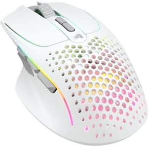GLORIOUS Gaming Model I 2 Wireless Mouse da gaming senza fili - 2,4 GHz e Bluetooth ibrido, superleg. 75 g, 9 tasti (2 scamb.), RGB, piedini PTFE, MMO/MOBA/sparatutto, supporto lat. pollice - Bianco
