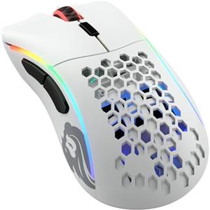 GLORIOUS Gaming Model D- (Piccolo) Wireless Mouse da gaming senza fili - Superleggero 67 g, design a nido d'ape, RGB, ergonomico, wireless 2,4 GHz senza lag, fino a 71 ore di batteria - Bianco opaco