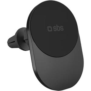 SBS Qi2 15W Caricatore Wireless MagSafe, Porta Cellulare Auto Magnetico, Attacco Bocchetta dell'Aria, Ricarica Rapida, Alimentazione USB-C, Caricabatterie per iPhone, Android, Nero