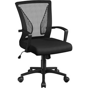 Yaheetech Sedia da Ufficio Scrivania Ergonomica Lombare Portata 136 kg Nera