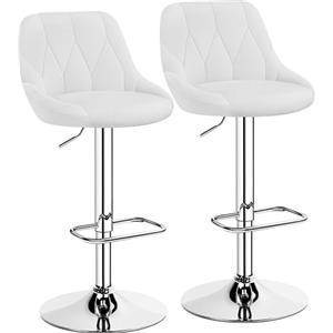 Yaheetech Set 2 Sgabelli da Bar Cucina Design Moderni Regolabile Bianco