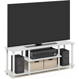 Furinno Turn-N-Tube Supporti TV per intrattenimento 3D a 3 Livelli Senza Attrezzi, Bianco/Bianco