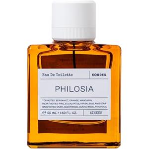 KORRES PHILOSIA Eau de Toilette per uomo e donna, profumo unisex legnoso, aromatico e fruttato, vegano, 50 ml