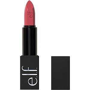 e.l.f. O Face Satin Lipstick, rossetto cremoso a lunga tenuta, nutriente e altamente pigmentato, infuso con jojoba, prodotto vegano e non testato sugli animali, Pleased