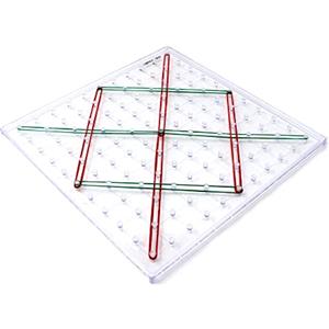 Learning Resources Geopiano Trasparente con Elastici, 11 x 11 Chiodini, Chiodini in plastica Resistente, Giocattolo educativo matematico per l'apprendimento della Geometria, dai 5 Anni in avanti