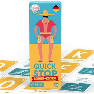 ATM Gaming Quickstop - German Version - Sommer Edition - Gioco di Carte per Ragazzi e Adulti - Veloce e Folle - 2 - 7 Giocatori - Gioco a Partire dai 10 Anni - Gioco di Famiglia