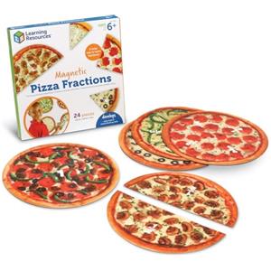 Learning Resources Pizze Magnetiche per Frazioni, dai 6 Anni, Apprendimento Matematica, Comprendere Frazioni e Percentuali