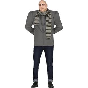 FIESTAS GUIRCA | Costume da Inventore Malvagio per Adulto (52-54/L) - Giacca, Sciarpa e Spalline - Costumi da Cattivi e Supereroi per Feste di Cinema, Halloween e Carnevale - Uomo - Grigio