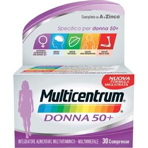 Multicentrum Donna 50 - Integratore Multivitaminico e Multiminerale per Donne Over 50 - 30 Compresse