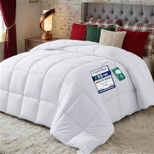 Utopia Bedding Piumone 135 x 200 cm, per tutte le stagioni, imbottitura 370 GSM traspirante, trapunta super morbida (bianco)