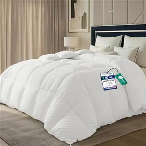 Utopia Bedding Invernale Piumone - Piumino Letto Matrimoniale - Trapunta Matrimoniale 100% Microfibra in Fibra Cava (Bianco, 230 x 220 cm - 350 gsm)