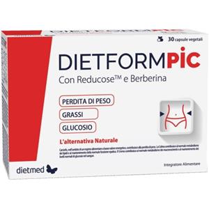 DietMed DietForm Pic - Integratore Alimentare Vegetale per Controllo del Peso con Carciofo e Colina, 30 Capsule
