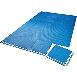 tectake® Set di 24 tappetino palestra di protezione, 61x61 cm cad, tappetino yoga e pilates, EVA espansa, tappeto palestra impermeabili, termoisolanti, insonorizzanti, attrezzi palestra casa - Blu