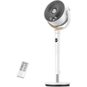 DREO Ventilatore da stanza, ventilatore oscillante 120°+120°, motore DC, circolazione dell'aria fino a 30 m per tutta la stanza, 9 velocità, 4 modalità, ventilatore a base silenzioso, 20 dB.