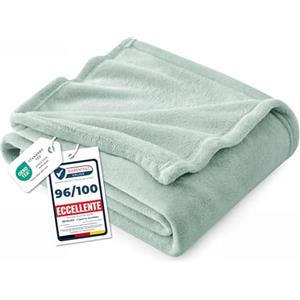 Bedsure Coperta in Pile Morbida - Plaid Divano Premium Caldo e Soffice, Coperta da Divano e Letto, Plaid Copridivano e Coperte Pile Accogliente e Traspirante, XL 150x200 cm, Verde
