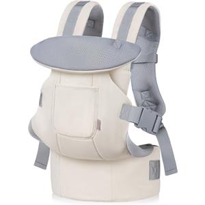 GAGAKU Marsupio Neonati Ergonomico, Marsupio Neonato da 0 a 36 mesi, Porta Bebè, facile da indossare viso in faccia in avanti e indietro da indossare per bambini - Crema