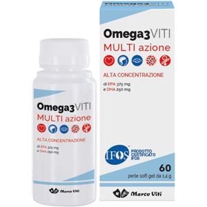 Marco Viti Omega 3 Multiazione - 60 Perle con EPA e DHA per Cuore, Cervello e Vista