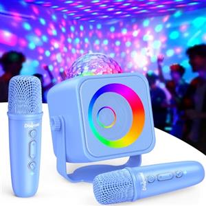 Dislocati Regalo Bambino 3-15 Anni Maschio, Disco Karaoke per Bambini con 2 Microfono Wireless Bambino e Adulti Giochi Bambini 3-15 Anni Ideale per Feste Karaoke in Famiglia