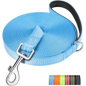 X XBEN XXBEN Guinzaglio robusto e leggero per cani, 3-50 m, con cinturino da polso, gancio in metallo riflettente