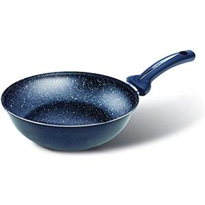 Pensofal, Padella alta, Serie Biostone®, Wok, Alluminio con rivestimento antiaderente, Diametro 28 cm, Manico in bakelite, Adatta all'Induzione, Effetto Pietra, Nero