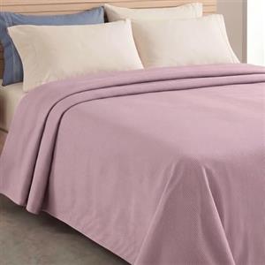 L'ANTICO ARCOLAIO - Copriletto Matrimoniale Cotone Estivo Leggero 100% Cotone Piquet Traspirante, Coperta Estiva Utilizzabile come Telo Copridivano Granfoulard per Proteggere il Tuo Divano (Cipria)