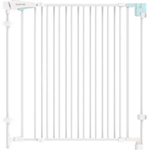 YEAUPE PRO Barriera scale con foratura, larghezza 75-110 cm. Barriera porte/bambini senza soglia, chiusura monomanuale, solo uso interno, bianco