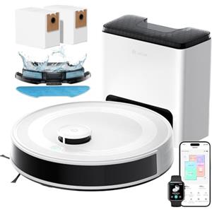 Lefant M2 Plus Robot Aspirapolvere Lavapavimenti con Mappatura, 6000Pa, Navigazione Laser dToF +Ostacoli PSD, Stazione di Raccolta 2,5L, Pulizia Personalizzata, WiFi/App/Alexa