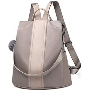 LOSMILE Zaino Donna Borse a zainetto Borse a spalla in Nylon Zaino alla moda con tracolla Casuale Daypack Borse a mano Backpack Daypack per Scuola Viaggio lavoro (cachi-grande)