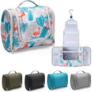 Voniobuy Beauty Case da Viaggio, Grande Borsa da Toilette da Appendere per donna e Uomo, 4 in 1 Beauty Case Impermeabile con Gancio Girevole