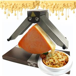 Generic Raclette, formaggio, 900 W, griglia per formaggio commerciale con doppia area di riscaldamento, mezza ruota per formaggio regolabile e inclinabile, riscaldamento rapido multifunzione per cucina