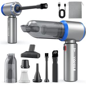 Yomile Aspirabriciole Senza Fili 25000Pa/120W, Mini Aspirapolvere Potente Portatile 210.000 giri/min con Motore Brushless, Aspirapolvere Auto Senza Fili per Casa, Ufficio, Cucina, Peli Animali