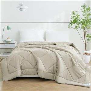 WAVVE Piumino Estivo Letto Singolo 135 x 200 cm - Piumone Leggero 135x200 - Trapunta 200x135 Microfibra Sintetico, Beige