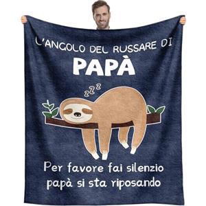 SDOES Regalo Papa Compleanno, Coperta Festa del Papà Natale, Regali da Figlia Figlio, 130 x 150 cm