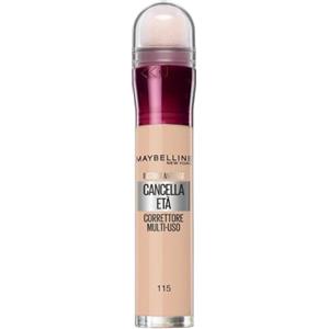 Maybelline New York Correttore Multi-Uso, Idratante e con Coprenza Modulabile, Imperfezioni e Occhiaie Coperte, Con Bacche di Goji e Haloxyl, Cancella Età, Tonalità: 115 Warm Light, 6,8 ml