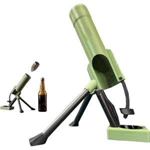 Aubzy Apriscatole a mortaio/cannone con espulsione automatica del tappo, pressione a mani libere. Design per 300ml. Perfetto per home bar, feste e regalo originale per uomo.