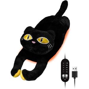 ZimiTeda Tappetino riscaldante per gatti alimentato tramite USB per crampi mestruali, calore istantaneo, tappetino riscaldante portatile che allevia crampi, dolori alla schiena, al collo e alle spalle (nero)