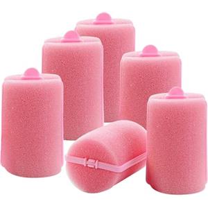 Folpus 6 bigodini per lo styling dei capelli in morbida schiuma, bigodini flessibili per dormire, bigodini portatili in spugna da 40 mm per lo styling dei