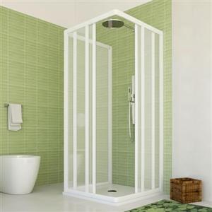 HDcasa Box Doccia Trifoglio PVC 70x90x70cm Pannelli Acrilico Semitrasparente Effetto Goccia, 3 Lati con Ante Scorrevoli, Chiusura Magnetica Reversibile Installazione Facile (70 x 90 x70 cm)