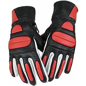 EURO STARS Guanti da moto e tempo libero, in pelle di agnello, rosso, guanti professionali per guida, ciclismo, campeggio, attività all'aperto (4XL, rosso)